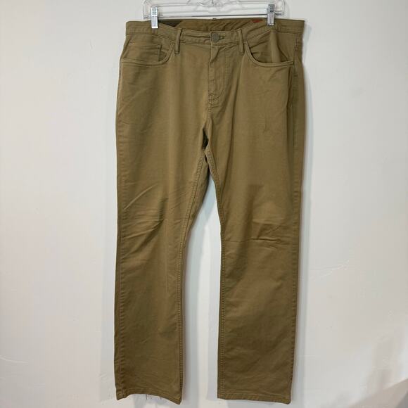 Burberry Brit Mens Straight Leg Chino Pants Tan Khaki 34 Regular Office Workwear - Picture 1 of 12